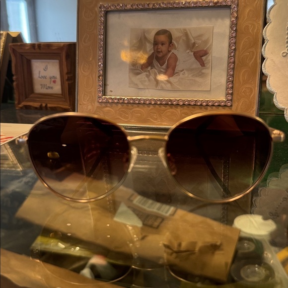 Other - New Quay Stylish Gold Sunglasses with Dark Lenses